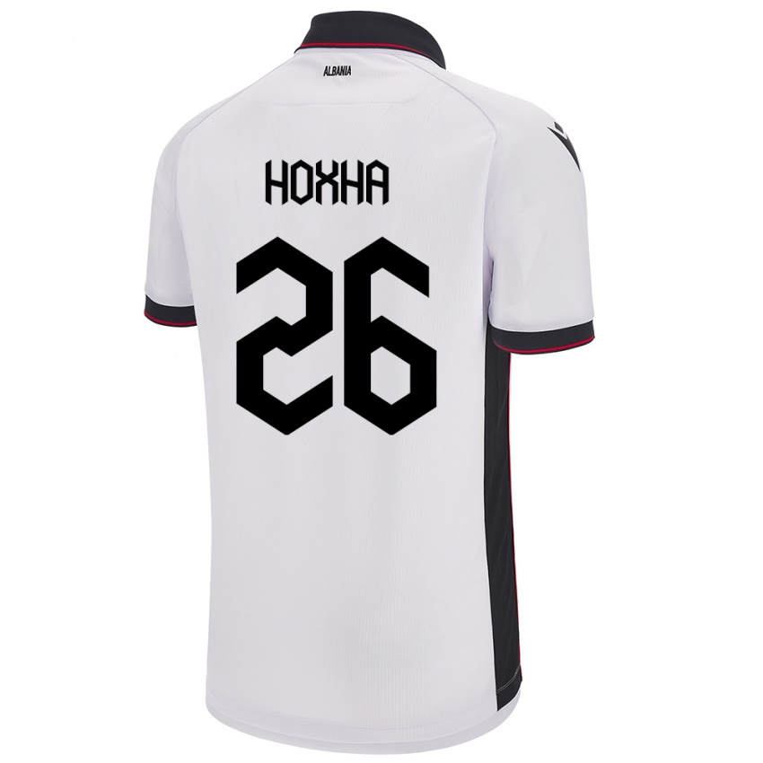 Niño Camiseta Albania Arbër Hoxha #26 Blanco 2ª Equipación 24-26 La Camisa México