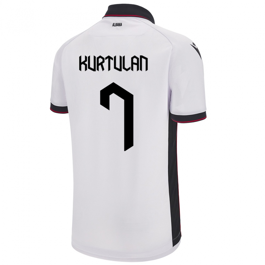 Niño Camiseta Albania Arda Kurtulan #7 Blanco 2ª Equipación 24-26 La Camisa México