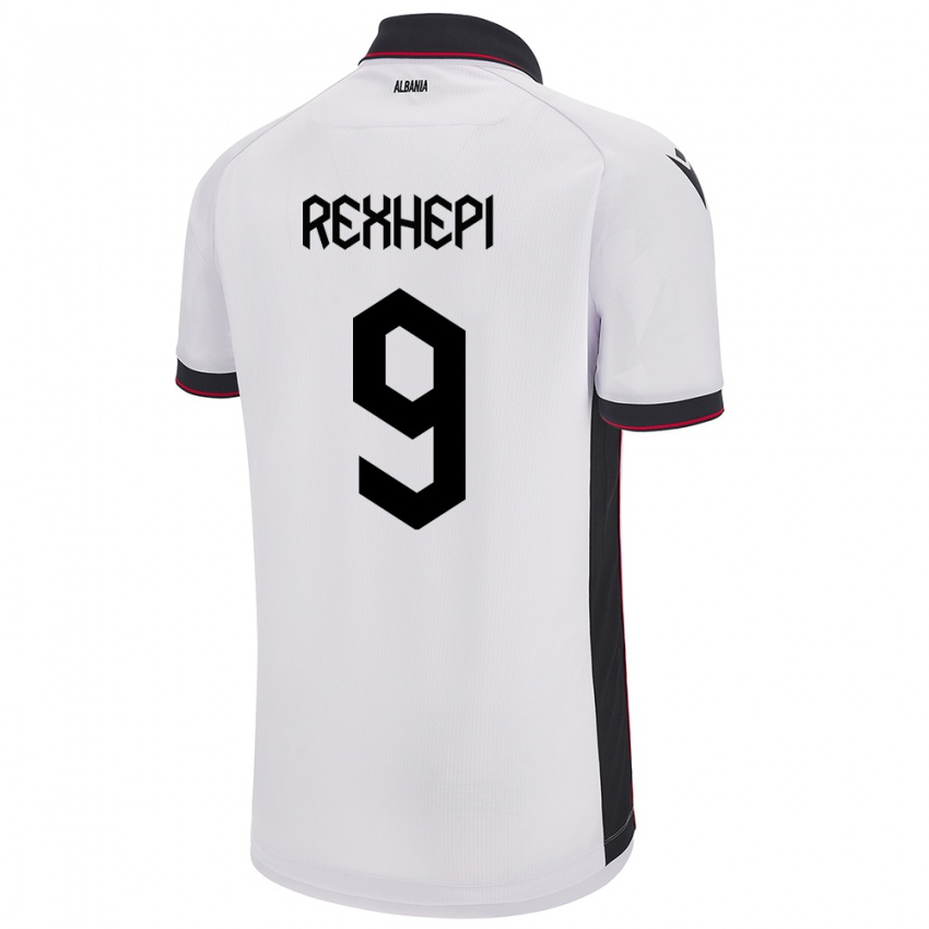 Niño Camiseta Albania Arlind Rexhepi #9 Blanco 2ª Equipación 24-26 La Camisa México