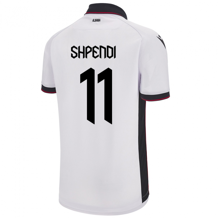 Niño Camiseta Albania Stiven Shpendi #11 Blanco 2ª Equipación 24-26 La Camisa México