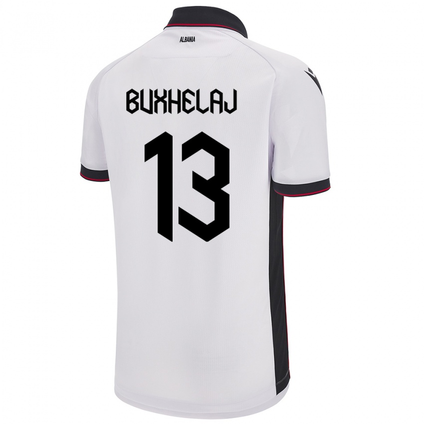 Niño Camiseta Albania Paulo Buxhelaj #13 Blanco 2ª Equipación 24-26 La Camisa México