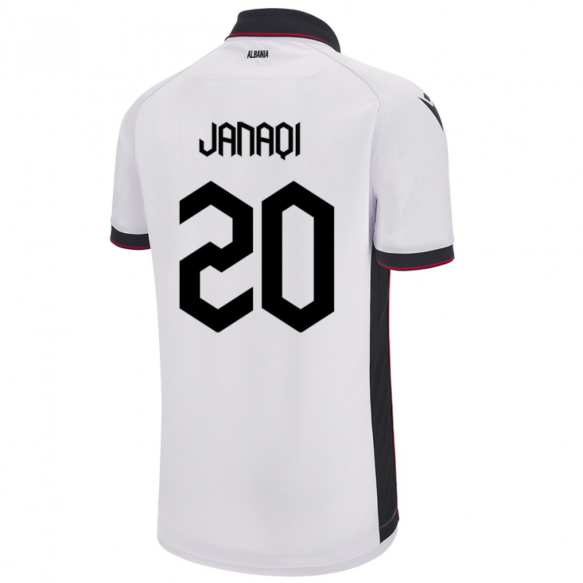 Niño Camiseta Albania Dejvid Janaqi #20 Blanco 2ª Equipación 24-26 La Camisa México