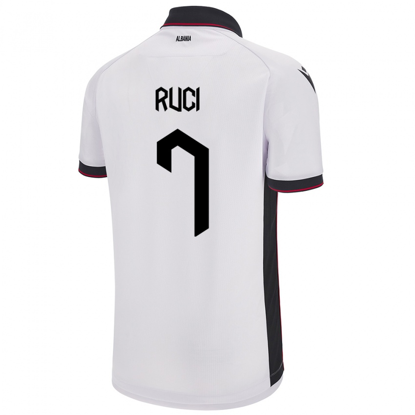 Niño Camiseta Albania Flamur Ruci #7 Blanco 2ª Equipación 24-26 La Camisa México