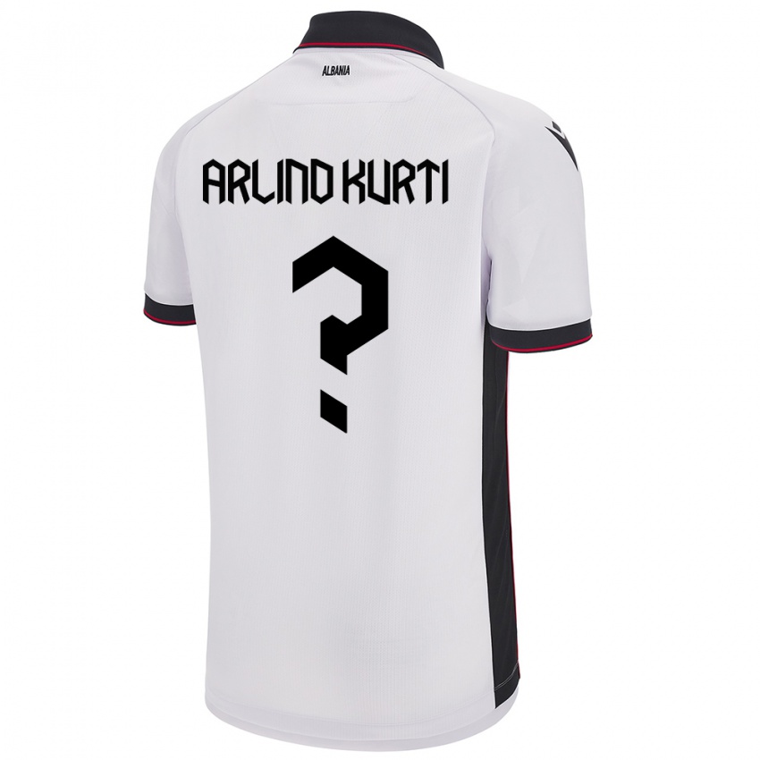 Niño Camiseta Albania Arlind Kurti #0 Blanco 2ª Equipación 24-26 La Camisa México