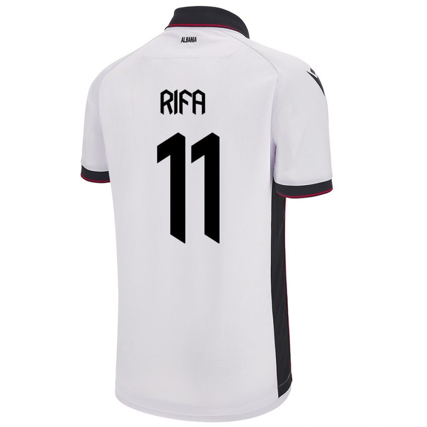 Niño Camiseta Albania Oresti Rifa #11 Blanco 2ª Equipación 24-26 La Camisa México