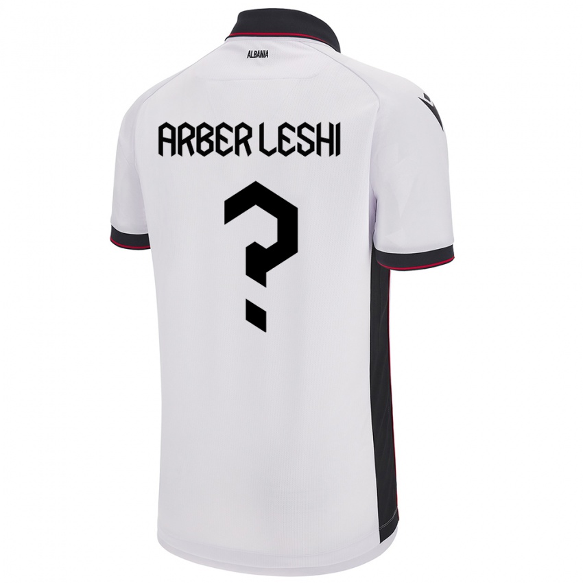 Niño Camiseta Albania Arber Leshi #0 Blanco 2ª Equipación 24-26 La Camisa México