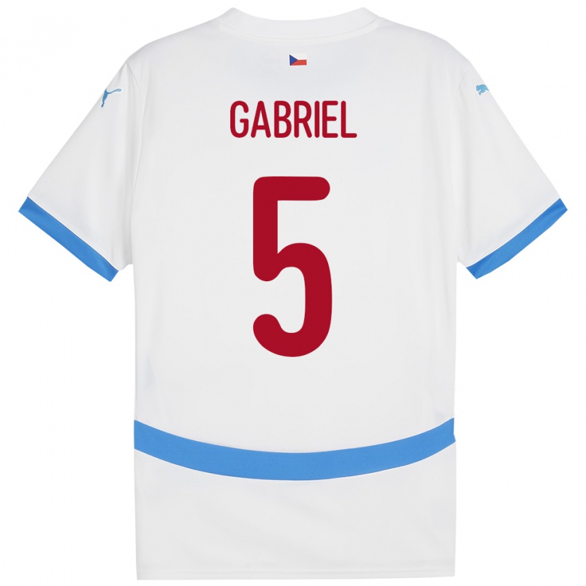 Niño Camiseta Chequia Adam Gabriel #5 Blanco 2ª Equipación 24-26 La Camisa México