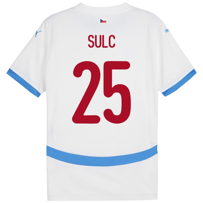 Niño Camiseta Chequia Pavel Sulc #25 Blanco 2ª Equipación 24-26 La Camisa México