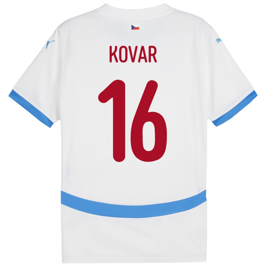 Niño Camiseta Chequia Matej Kovar #16 Blanco 2ª Equipación 24-26 La Camisa México