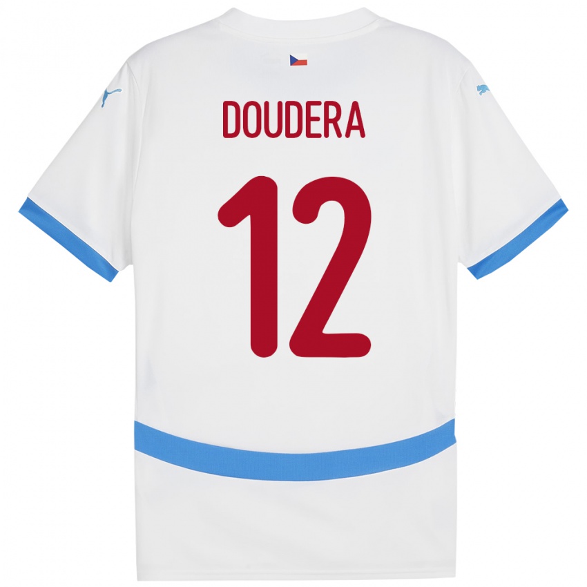 Niño Camiseta Chequia David Doudera #12 Blanco 2ª Equipación 24-26 La Camisa México