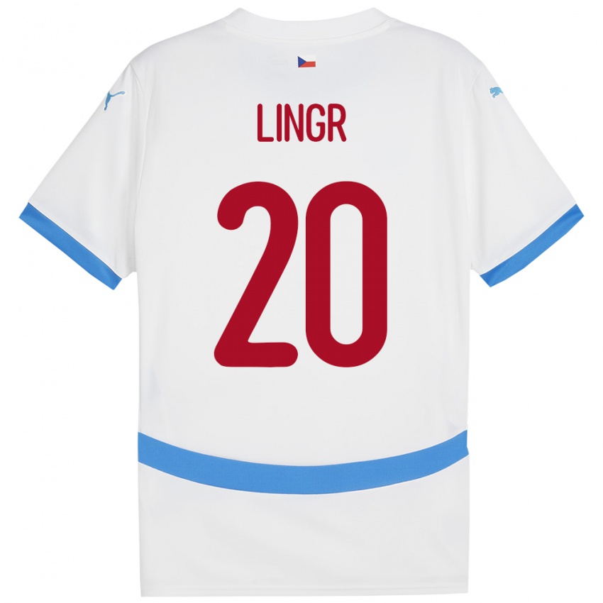 Niño Camiseta Chequia Ondrej Lingr #20 Blanco 2ª Equipación 24-26 La Camisa México