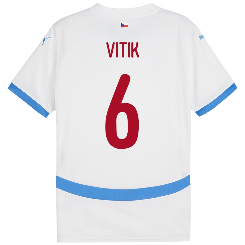 Niño Camiseta Chequia Martin Vitík #6 Blanco 2ª Equipación 24-26 La Camisa México