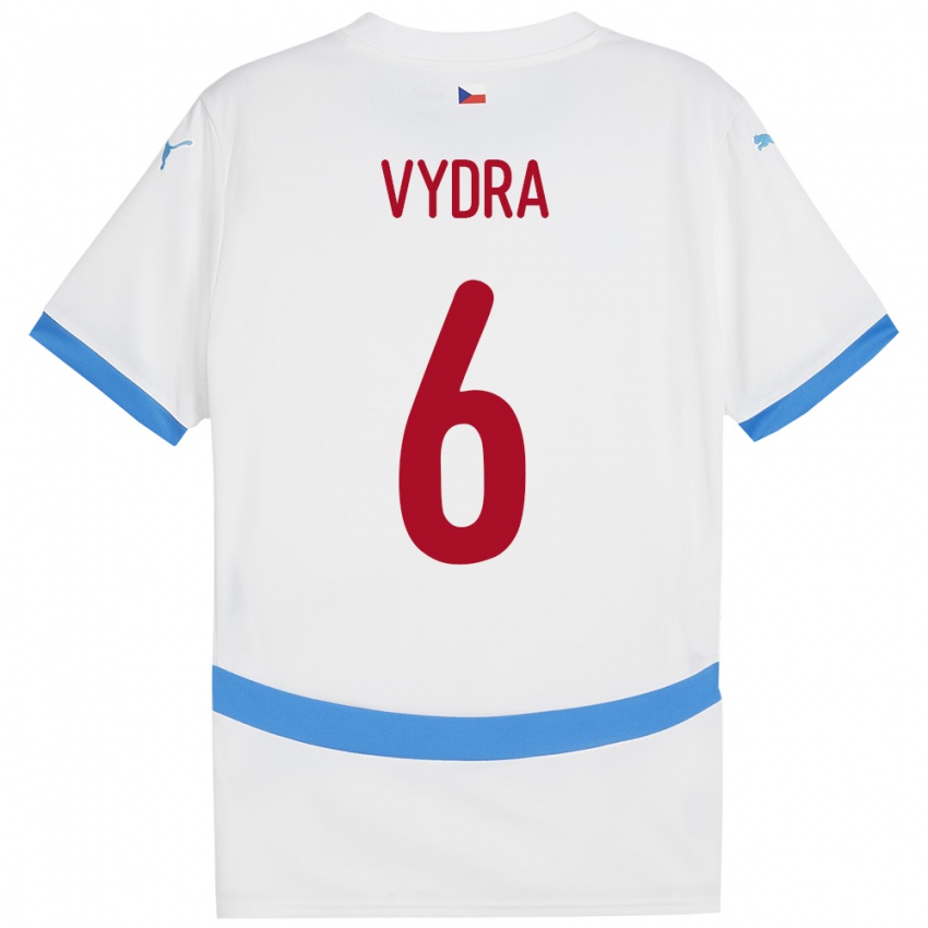 Niño Camiseta Chequia Patrik Vydra #6 Blanco 2ª Equipación 24-26 La Camisa México