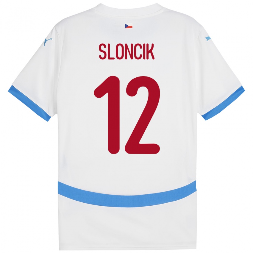 Niño Camiseta Chequia Tom Sloncik #12 Blanco 2ª Equipación 24-26 La Camisa México