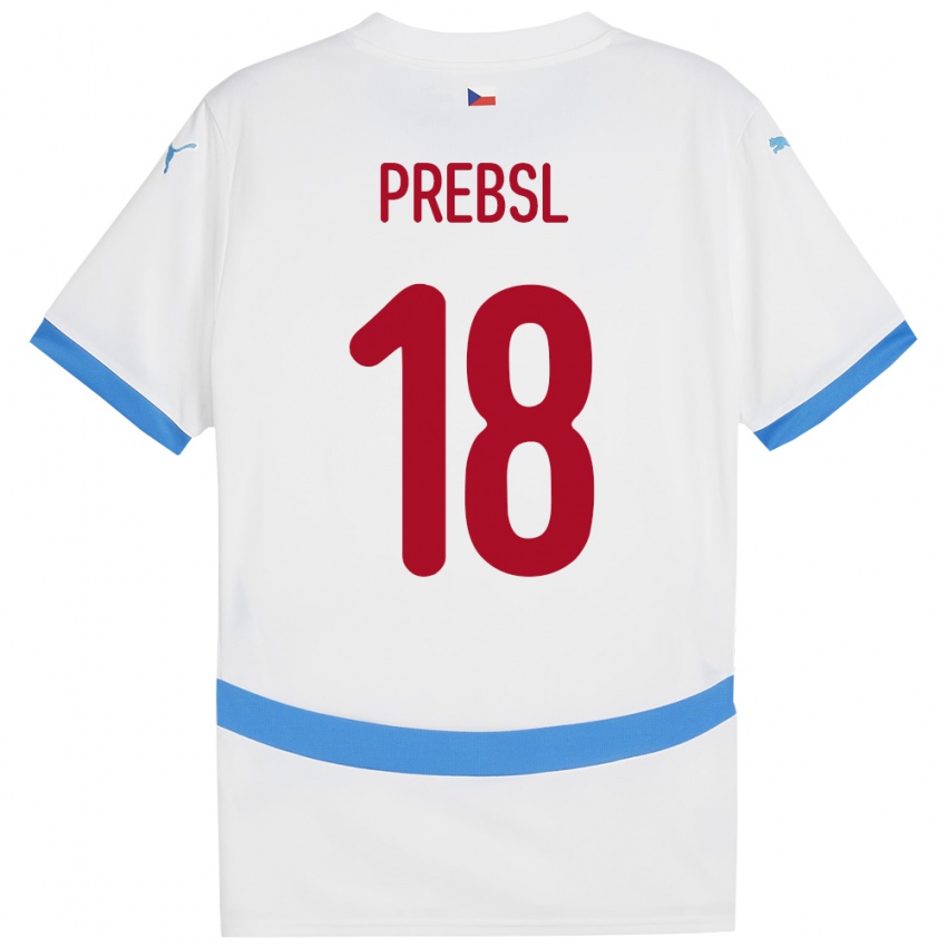 Niño Camiseta Chequia Filip Prebsl #18 Blanco 2ª Equipación 24-26 La Camisa México