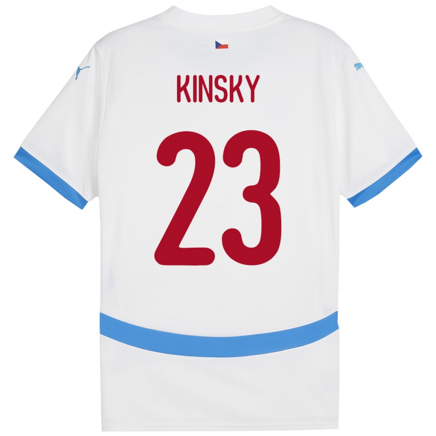 Niño Camiseta Chequia Antonin Kinsky #23 Blanco 2ª Equipación 24-26 La Camisa México