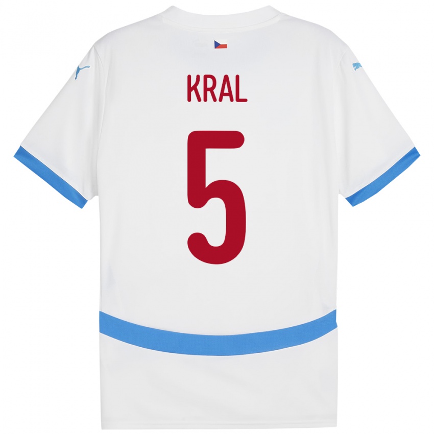 Niño Camiseta Chequia Tomas Kral #5 Blanco 2ª Equipación 24-26 La Camisa México