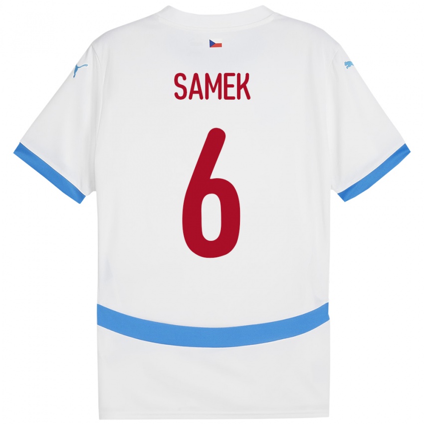 Niño Camiseta Chequia Daniel Samek #6 Blanco 2ª Equipación 24-26 La Camisa México