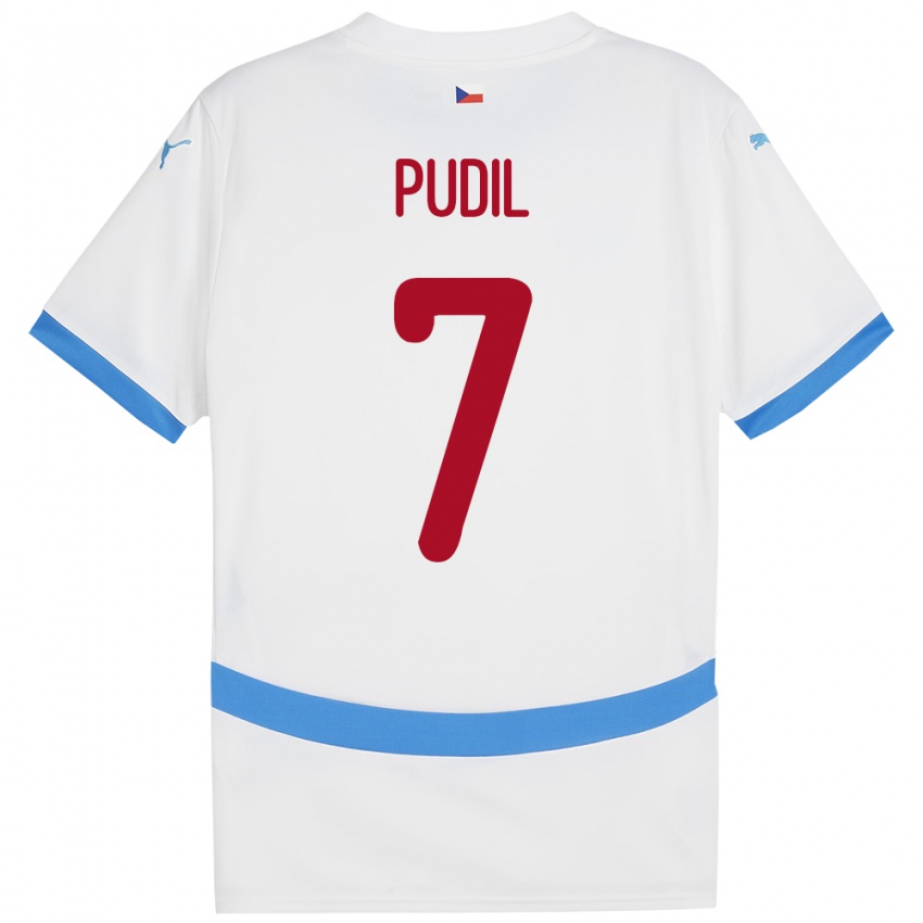 Niño Camiseta Chequia Adam Pudil #7 Blanco 2ª Equipación 24-26 La Camisa México