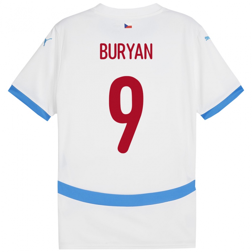 Niño Camiseta Chequia Jan Buryan #9 Blanco 2ª Equipación 24-26 La Camisa México