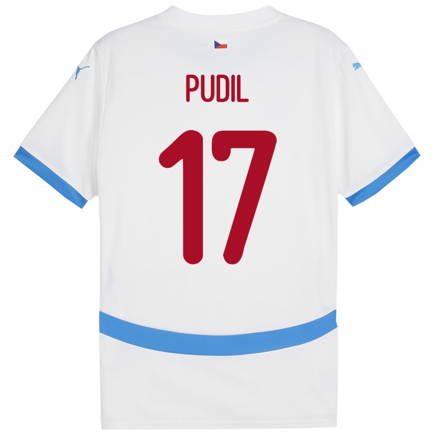 Niño Camiseta Chequia Milos Pudil #17 Blanco 2ª Equipación 24-26 La Camisa México