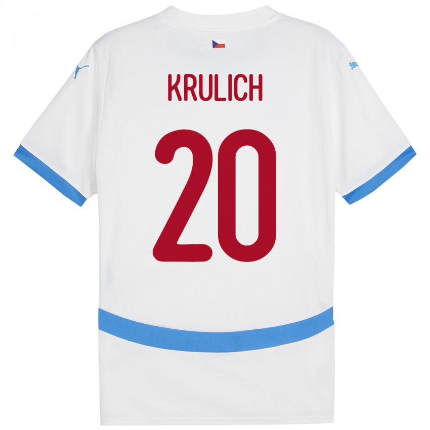 Niño Camiseta Chequia Matous Krulich #20 Blanco 2ª Equipación 24-26 La Camisa México