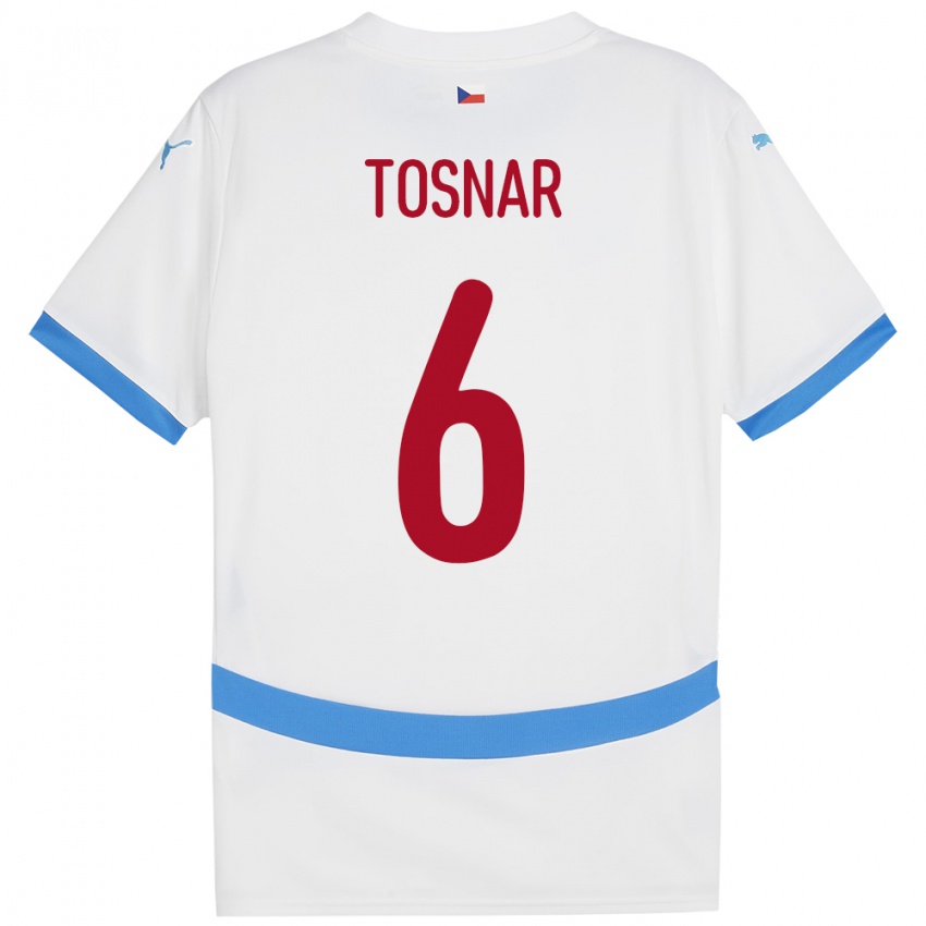 Niño Camiseta Chequia Jakub Tosnar #6 Blanco 2ª Equipación 24-26 La Camisa México