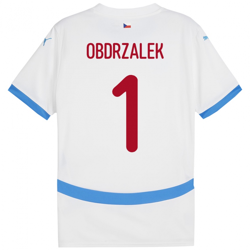 Niño Camiseta Chequia Marek Obdrzalek #1 Blanco 2ª Equipación 24-26 La Camisa México