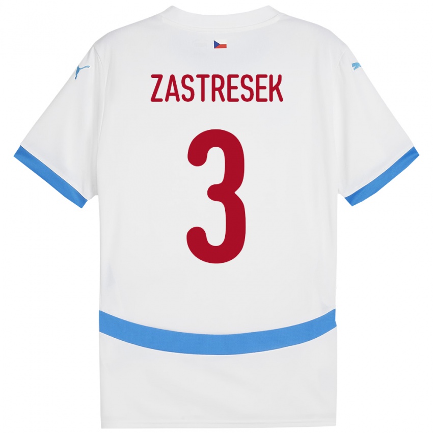 Niño Camiseta Chequia Matous Zastresek #3 Blanco 2ª Equipación 24-26 La Camisa México