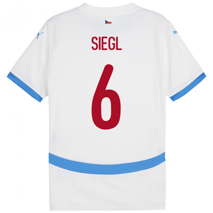 Niño Camiseta Chequia Patrik Siegl #6 Blanco 2ª Equipación 24-26 La Camisa México