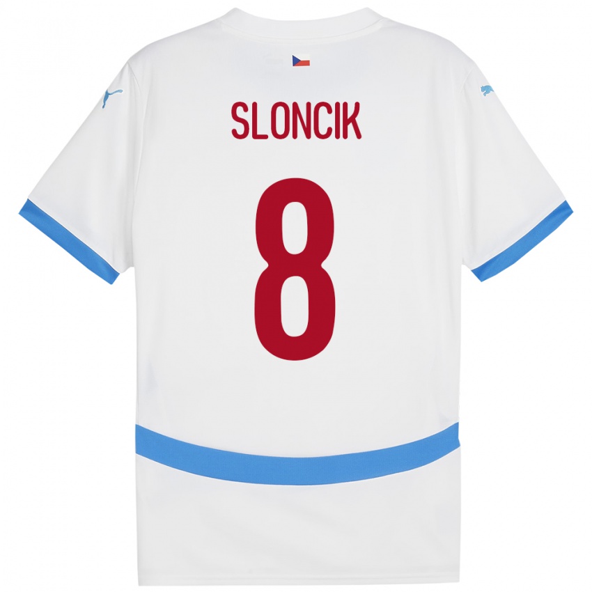 Niño Camiseta Chequia Simon Sloncik #8 Blanco 2ª Equipación 24-26 La Camisa México