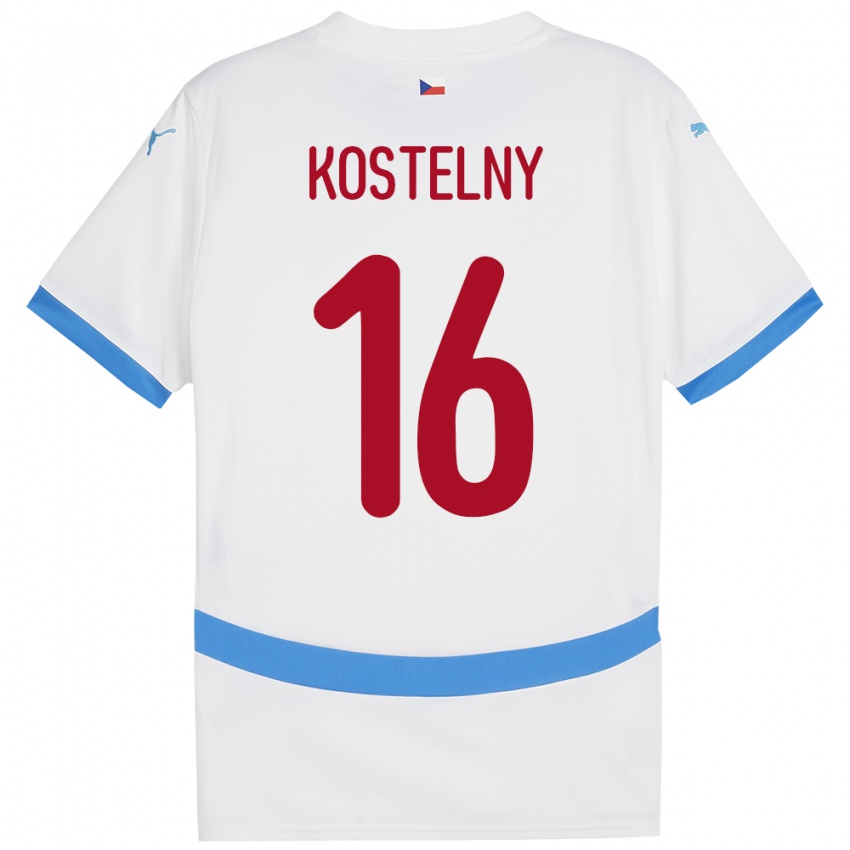 Niño Camiseta Chequia Krystof Kostelny #16 Blanco 2ª Equipación 24-26 La Camisa México