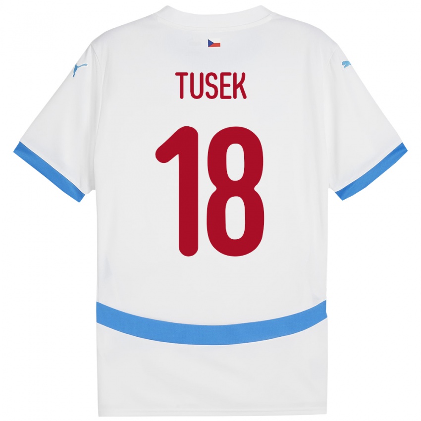 Niño Camiseta Chequia Adam Tusek #18 Blanco 2ª Equipación 24-26 La Camisa México