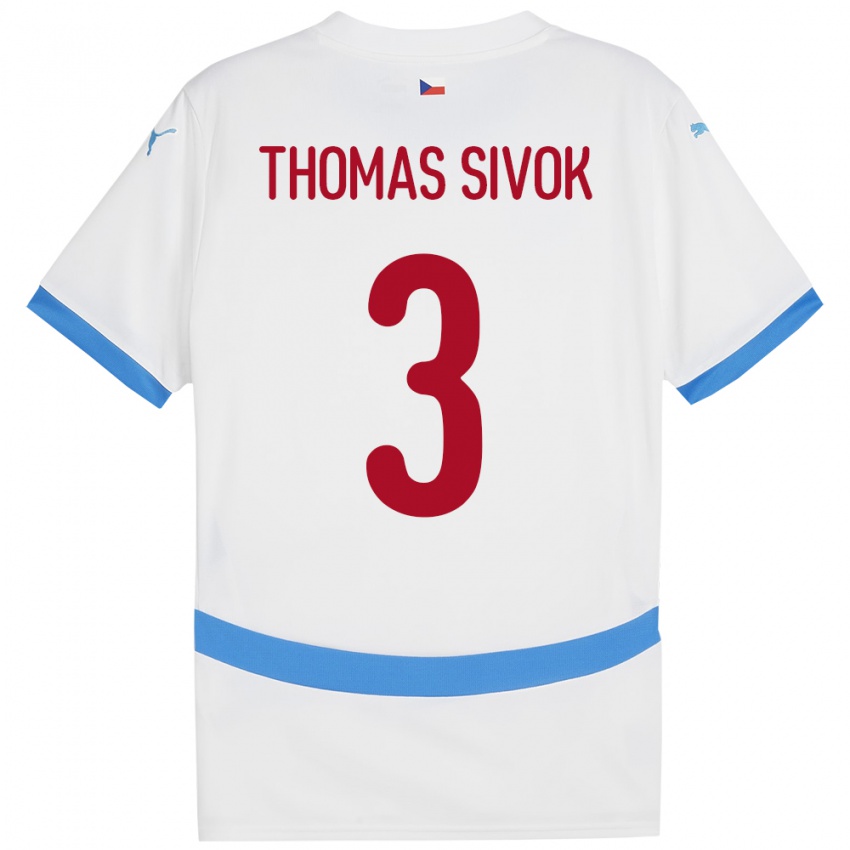 Niño Camiseta Chequia Andre Thomas Sivok #3 Blanco 2ª Equipación 24-26 La Camisa México