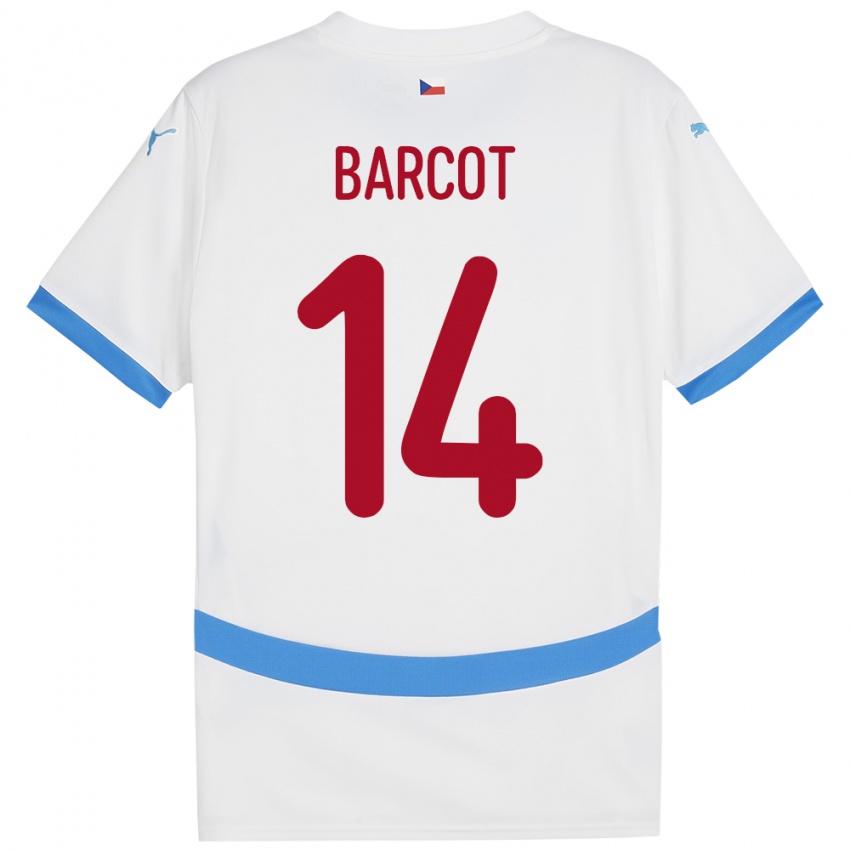 Niño Camiseta Chequia David Barcot #14 Blanco 2ª Equipación 24-26 La Camisa México