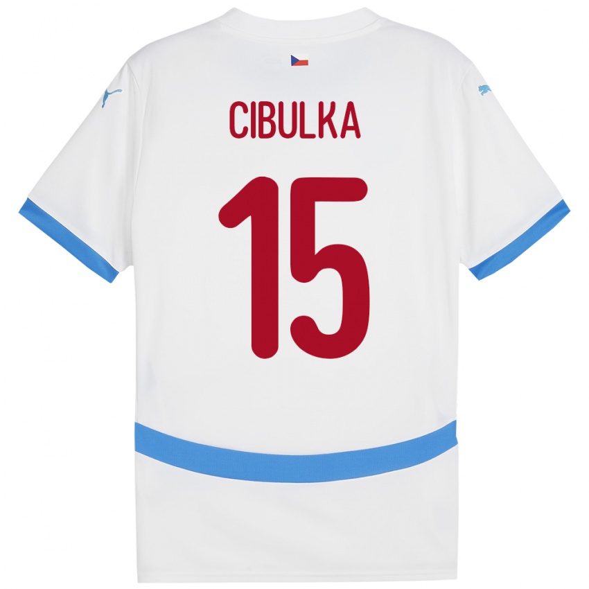 Niño Camiseta Chequia Oskar Cibulka #15 Blanco 2ª Equipación 24-26 La Camisa México