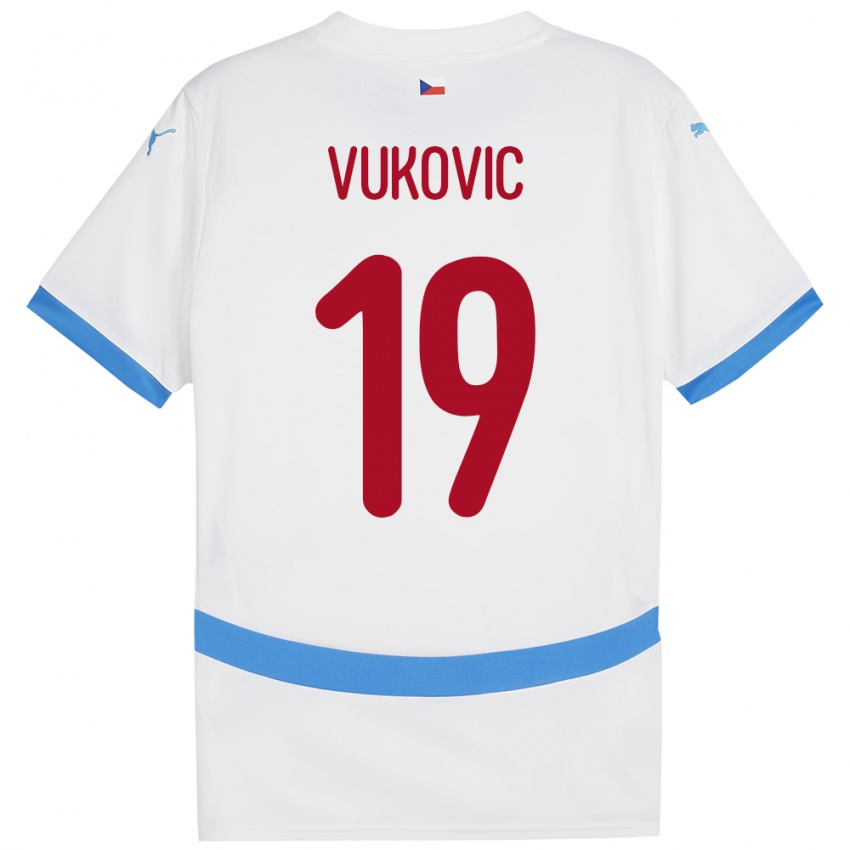 Niño Camiseta Chequia Kristian Vukovic #19 Blanco 2ª Equipación 24-26 La Camisa México