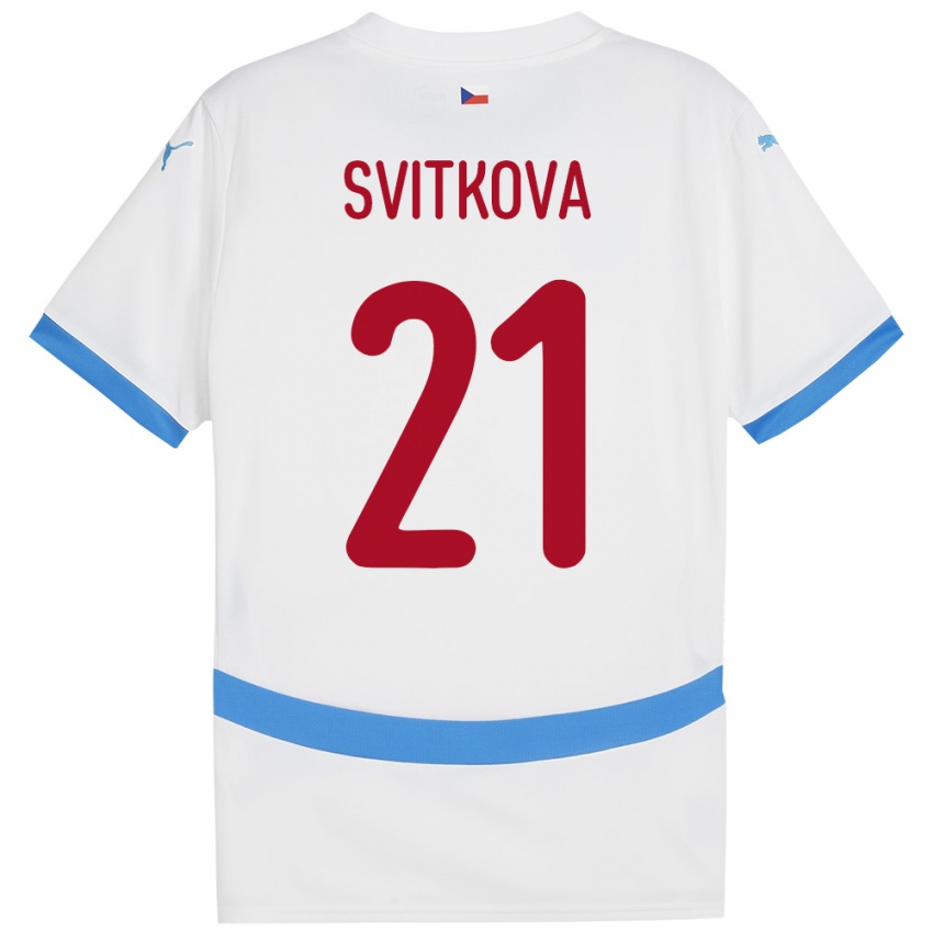 Niño Camiseta Chequia Kateřina Svitková #21 Blanco 2ª Equipación 24-26 La Camisa México