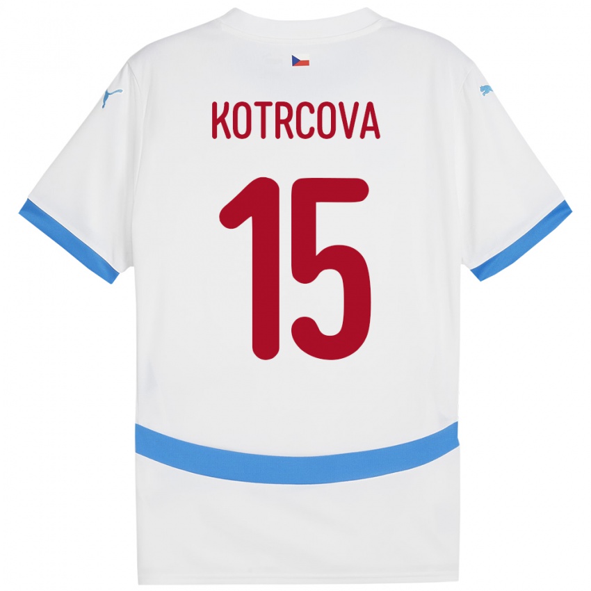 Niño Camiseta Chequia Kateřina Kotrčová #15 Blanco 2ª Equipación 24-26 La Camisa México