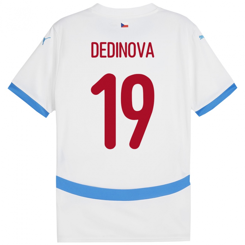 Niño Camiseta Chequia Aneta Dědinová #19 Blanco 2ª Equipación 24-26 La Camisa México