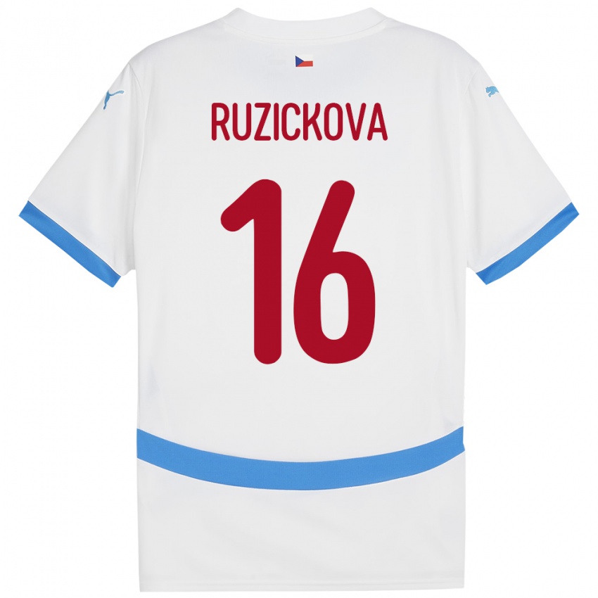 Niño Camiseta Chequia Barbora Růžičková #16 Blanco 2ª Equipación 24-26 La Camisa México