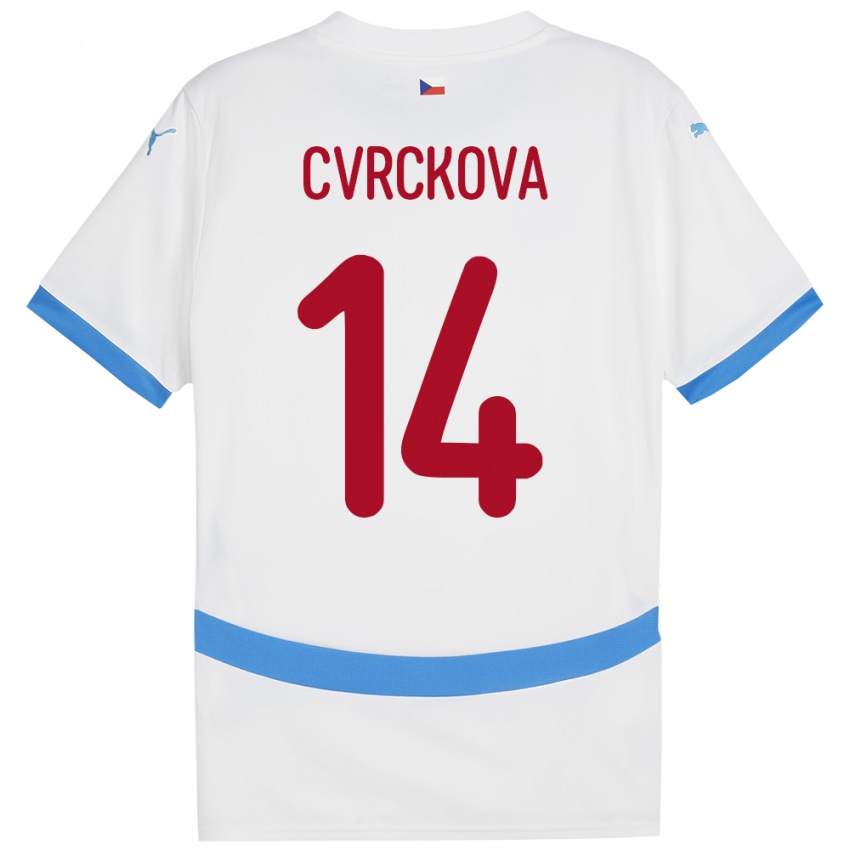 Niño Camiseta Chequia Klára Cvrčková #14 Blanco 2ª Equipación 24-26 La Camisa México