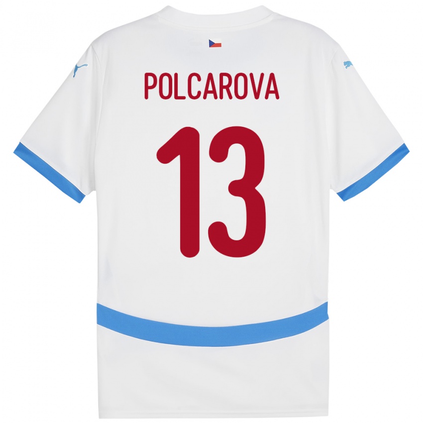 Niño Camiseta Chequia Barbora Polcarová #13 Blanco 2ª Equipación 24-26 La Camisa México