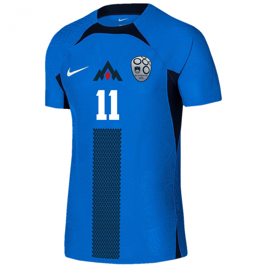 Niño Camiseta Eslovenia Luka Topalovic #11 Azul 2ª Equipación 24-26 La Camisa México