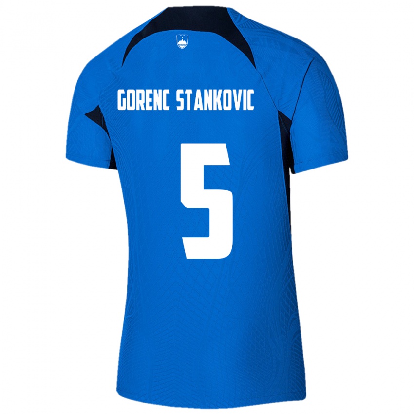 Niño Camiseta Eslovenia Jon Gorenc Stankovic #5 Azul 2ª Equipación 24-26 La Camisa México