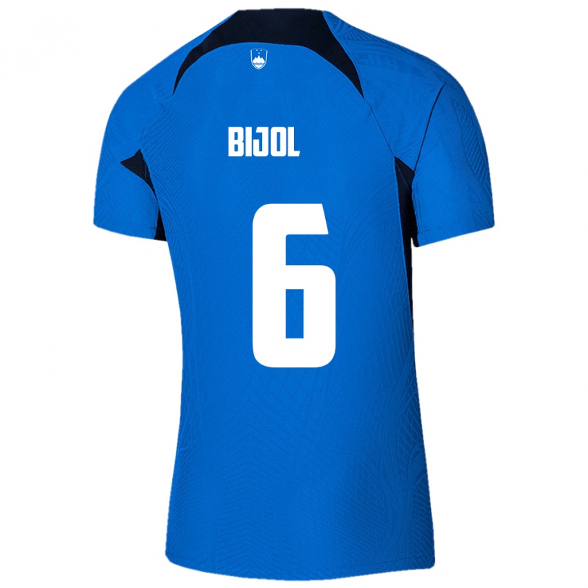 Niño Camiseta Eslovenia Jaka Bijol #6 Azul 2ª Equipación 24-26 La Camisa México