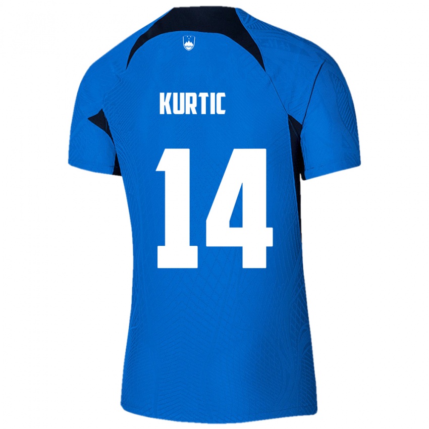 Niño Camiseta Eslovenia Jasmin Kurtic #14 Azul 2ª Equipación 24-26 La Camisa México