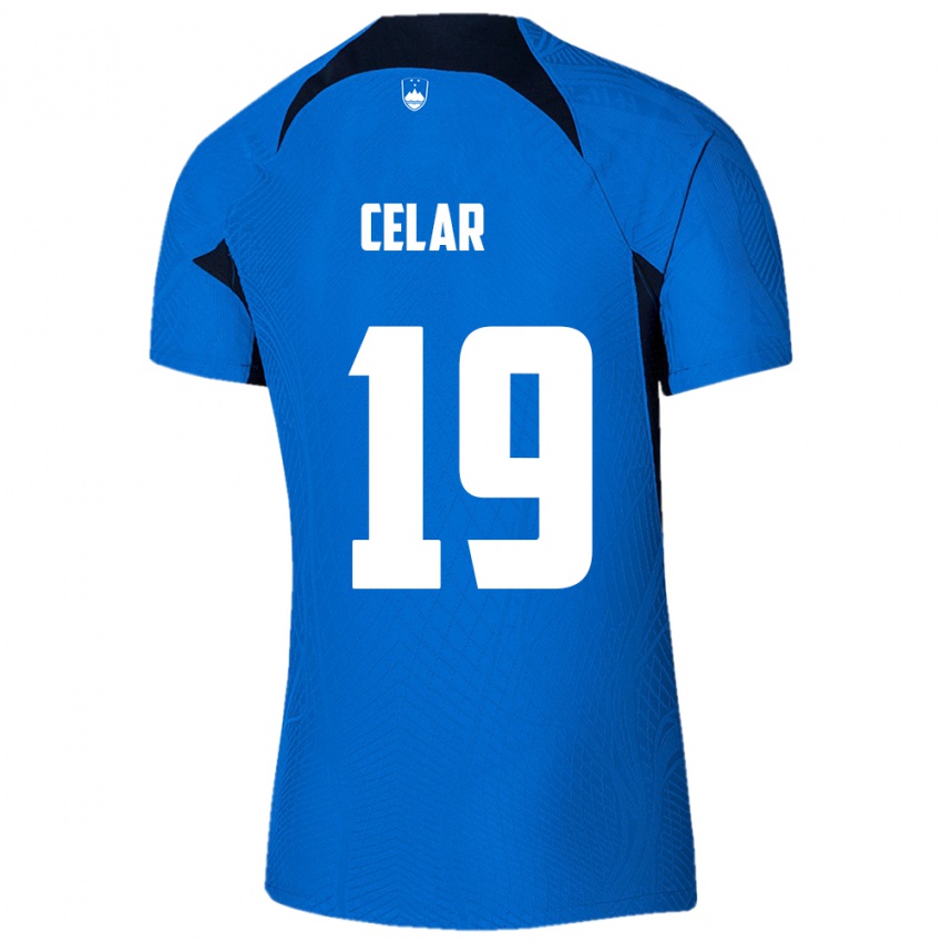 Niño Camiseta Eslovenia Zan Celar #19 Azul 2ª Equipación 24-26 La Camisa México