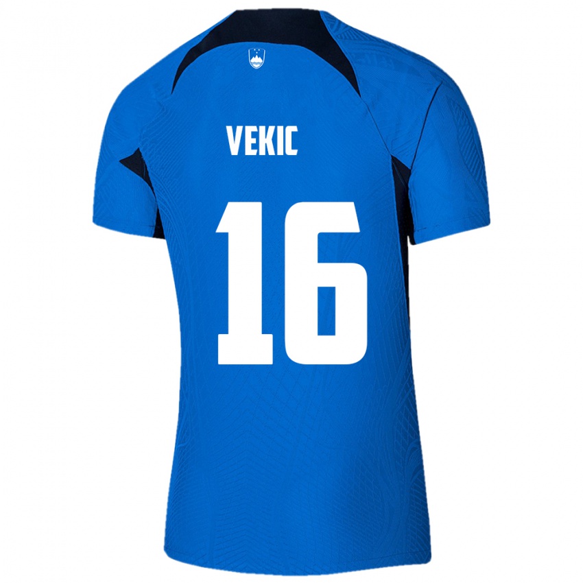 Niño Camiseta Eslovenia Igor Vekic #16 Azul 2ª Equipación 24-26 La Camisa México