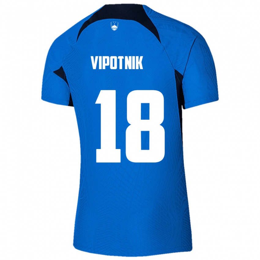 Niño Camiseta Eslovenia Zan Vipotnik #18 Azul 2ª Equipación 24-26 La Camisa México